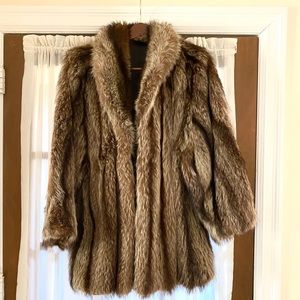 Vintage Real fur coat size 10 hip-length.